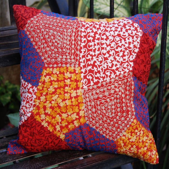 Indian Suzani Pillow Cover Embroidery Cushions Boho Decor - CraftJaipur